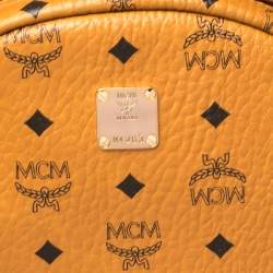 Pre Owned MCM Cognac Visetos Coated Canvas Large Stark Backpack
