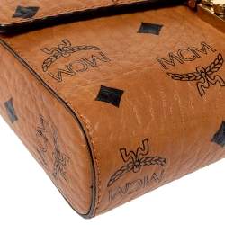 Pre Owned MCM Cognac Visetos Coated Canvas Crossbody Bag