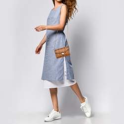 Pre Owned MCM Cognac Visetos Coated Canvas Crossbody Bag