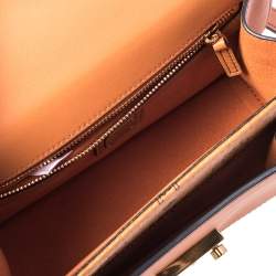 Pre Owned MCM Cognac Visetos Coated Canvas and Leather Patricia Top Handle Bag