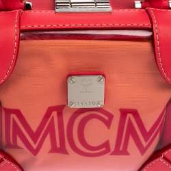 Pre Owned MCM Pink Transparent PVC and Leather Berlin Soft Box Bag