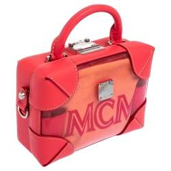 Pre Owned MCM Pink Transparent PVC and Leather Berlin Soft Box Bag