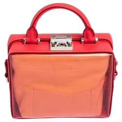 Pre Owned MCM Pink Transparent PVC and Leather Berlin Soft Box Bag