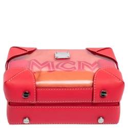 Pre Owned MCM Pink Transparent PVC and Leather Berlin Soft Box Bag
