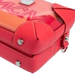 Pre Owned MCM Pink Transparent PVC and Leather Berlin Soft Box Bag