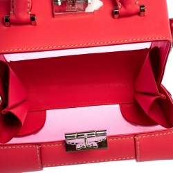 Pre Owned MCM Pink Transparent PVC and Leather Berlin Soft Box Bag