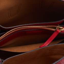 MCM Red Leather Crystal Embellished Milla Satchel