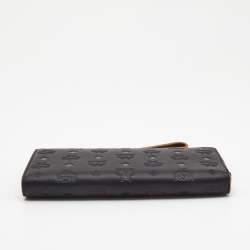 MCM Black Monogram Embossed Leather Klara Continental Wallet