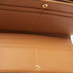 Pre Owned MCM Cognac Visetos Leather Milla Long Trifold Continental Wallet