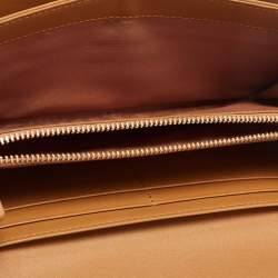Pre Owned MCM Cognac Visetos Leather Milla Long Trifold Continental Wallet