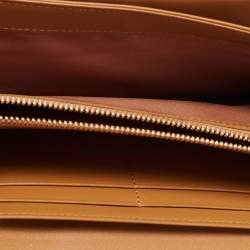 Pre Owned MCM Cognac Visetos Leather Milla Long Trifold Continental Wallet