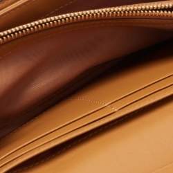 Pre Owned MCM Cognac Visetos Leather Milla Long Trifold Continental Wallet