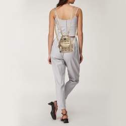 MCM Beige Visetos Coated Canvas and Leather Mini Studded Stark-Bebe Boo Backpack