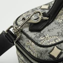 Pre Owned MCM Grey Vintage Monogram Jacquard Rockstar Vanity Bag