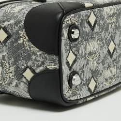 Pre Owned MCM Grey Vintage Monogram Jacquard Rockstar Vanity Bag