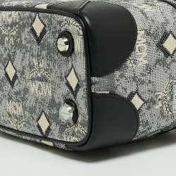 Pre Owned MCM Grey Vintage Monogram Jacquard Rockstar Vanity Bag