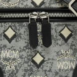 Pre Owned MCM Grey Vintage Monogram Jacquard Rockstar Vanity Bag