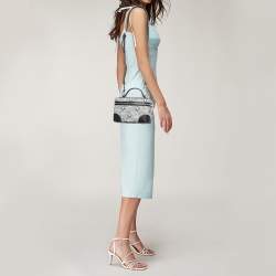 Pre Owned MCM Grey Vintage Monogram Jacquard Rockstar Vanity Bag