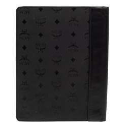 Pre Owned MCM Black Visetos Nylon and Leather Agenda Cover