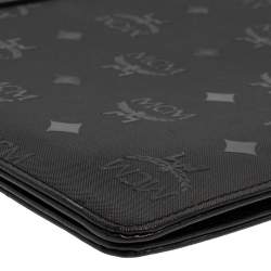 Pre Owned MCM Black Visetos Nylon and Leather Agenda Cover