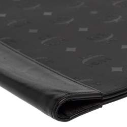 Pre Owned MCM Black Visetos Nylon and Leather Agenda Cover