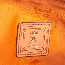 MCM Cognac Visetos Coated Canvas Cosmetic Pouch