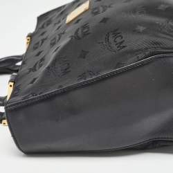 MCM Black Visetos Nylon and Leather Tote