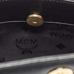 MCM Black Visetos Nylon and Leather Tote