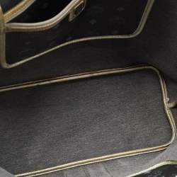 MCM Black/Gold Visetos Coated Canvas, Snakeskin Embossed and Leather Princess Lion Shopper Tote