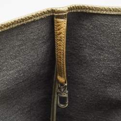 MCM Black/Gold Visetos Coated Canvas, Snakeskin Embossed and Leather Princess Lion Shopper Tote