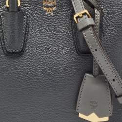 MCM Grey Leather Mini Milla Tote