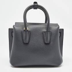MCM Grey Leather Mini Milla Tote