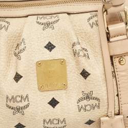 MCM Beige Visetos Coated Canvas Bowler Bag