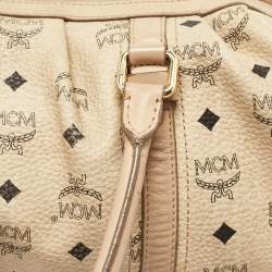 MCM Beige Visetos Coated Canvas Bowler Bag