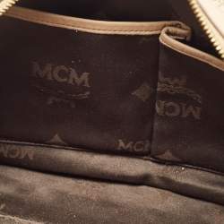 MCM Beige Visetos Coated Canvas Bowler Bag