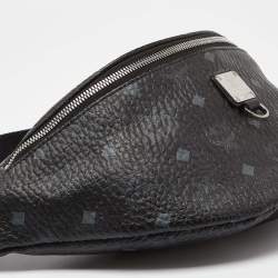 MCM Black Visetos Coated Canvas Fursten Belt Bag