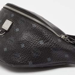MCM Black Visetos Coated Canvas Fursten Belt Bag