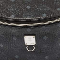 MCM Black Visetos Coated Canvas Fursten Belt Bag