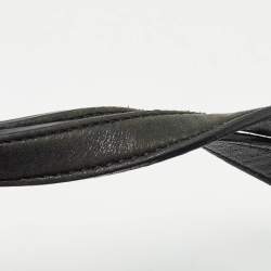 MCM Black Leather Logo Charm Shoulder Bag