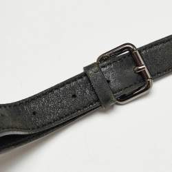 MCM Black Leather Logo Charm Shoulder Bag