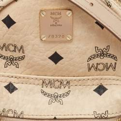 MCM Beige Visetos Coated Canvas and Leather Mini Stark Bebe Boo Backpack