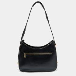 MCM Black Leather Zip Shoulder Bag