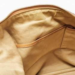 MCM Cognac Visetos Coated Canvas and Leather Large Hobo