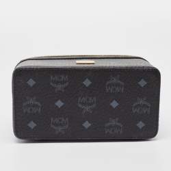 Pre Owned MCM Black Visetos Coated Canvas and Leather Rockstar Vanity Case Bag