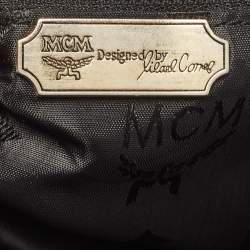 MCM Black Visetos Nylon and Leather Zip Shoulder Bag