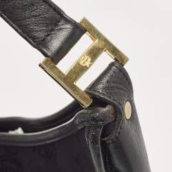 MCM Black Visetos Nylon and Leather Zip Shoulder Bag