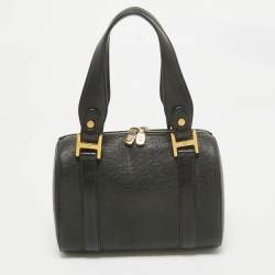MCM Black Leather Mini Boston Bag