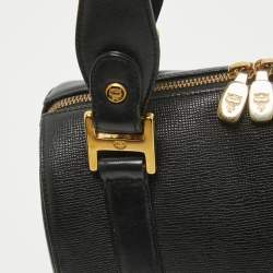 MCM Black Leather Mini Boston Bag
