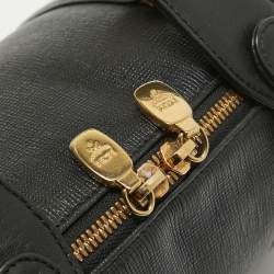MCM Black Leather Mini Boston Bag