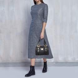 MCM Black Leather Mini Boston Bag